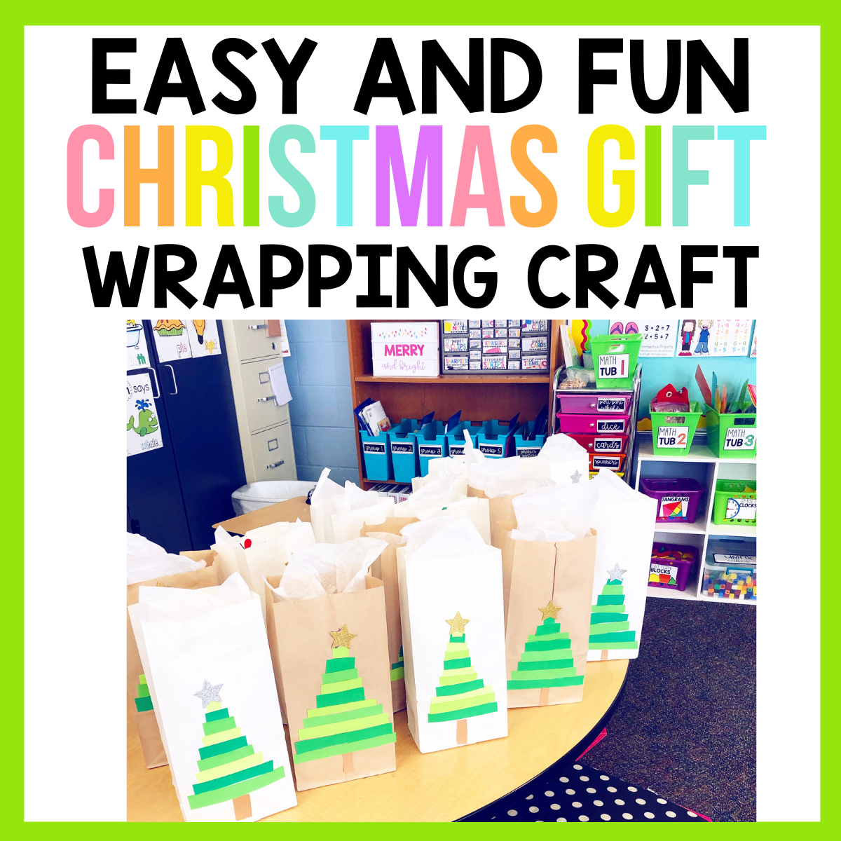 CHRISTMAS tree gift wrapping craft for students easy and simple craft for classroom