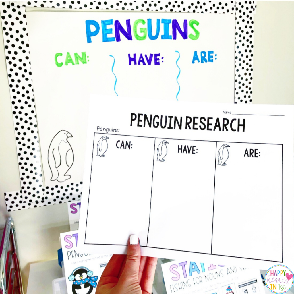 Penguin Research: Nonfiction graphic organizer for elementary students