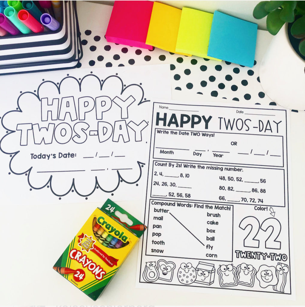 Celebrate twos-day or 2s-day in your elementary classroom