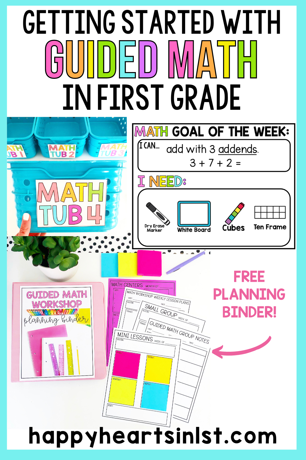 Guided Math in First Grade - Happy Hearts in 1st