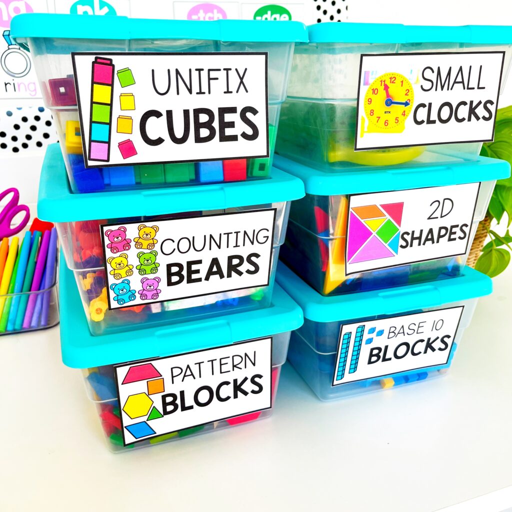 math manipulatives labels