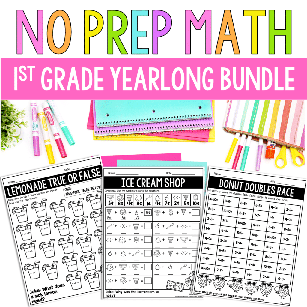 1st grade math worksheets morning work  review