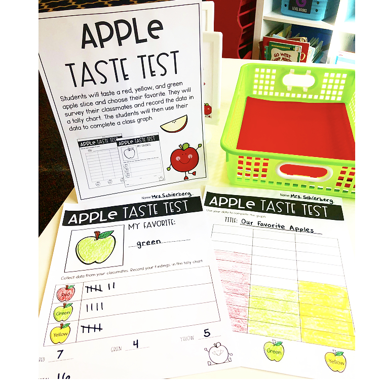 Apple activities in first grade apple taste test and graphing