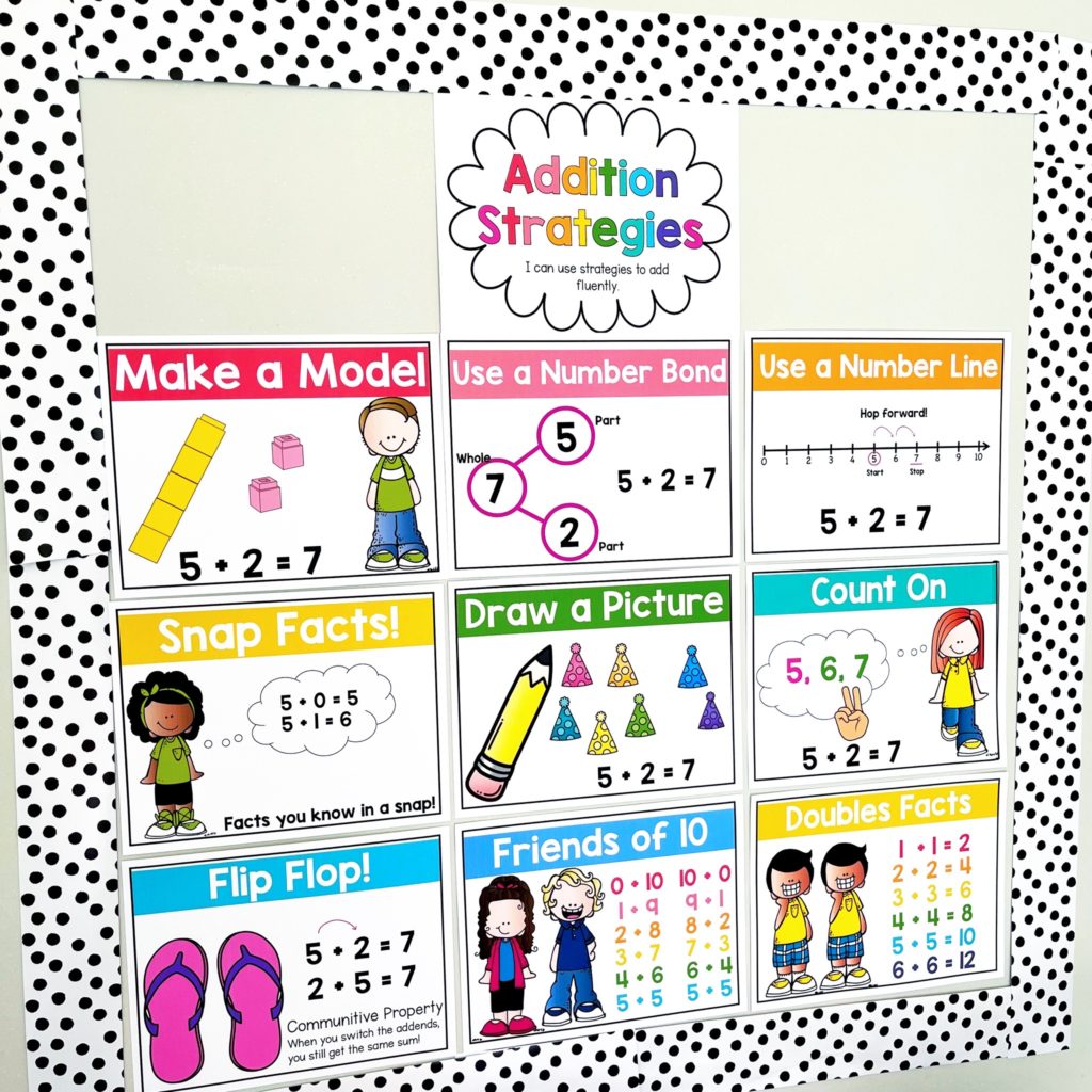 Addition Strategy Posters Guided Math First Grade Mini Lesson