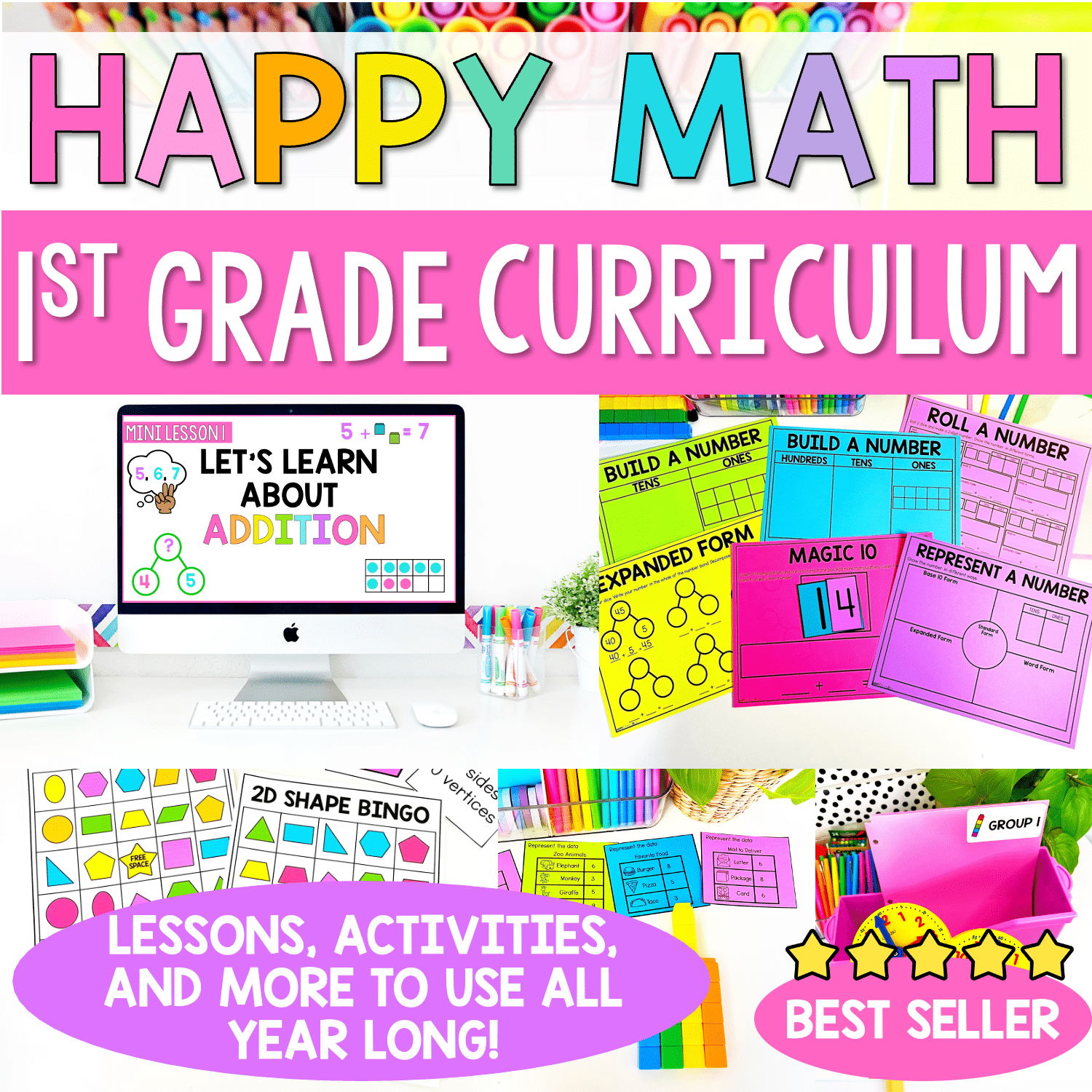 Guided Math Small Groups in First Grade - Happy Hearts in 1st
