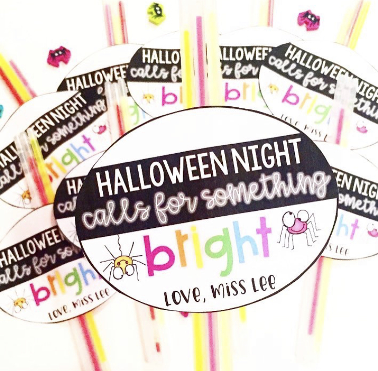 Halloween Glow Stick Gift Tag