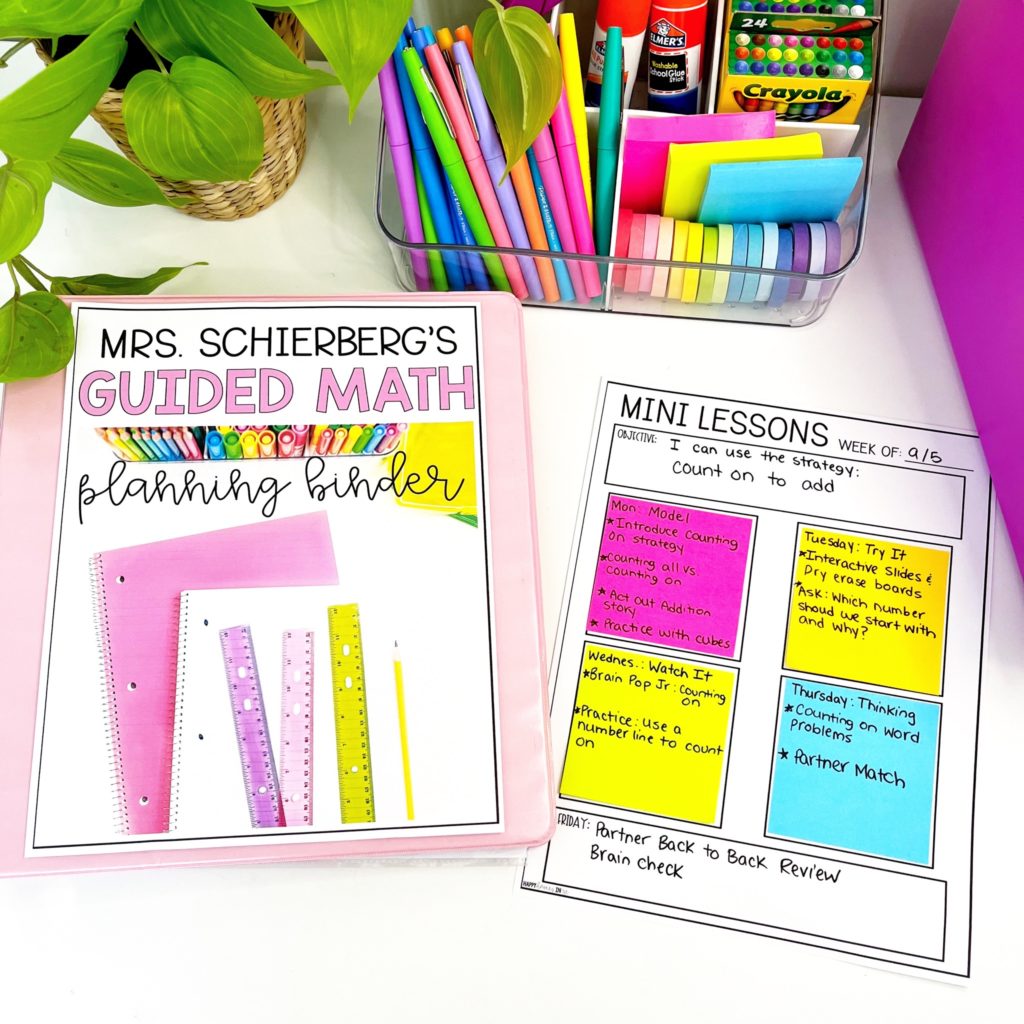 Guided Math Lesson Plan Templates Guided Math Workshop Lesson Plan Binder