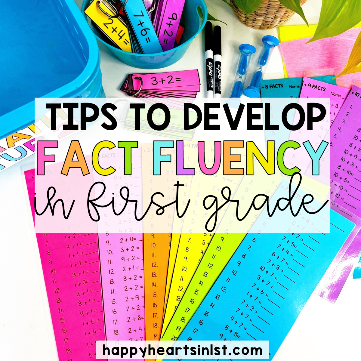 Teaching Addition Strategies in 1st grade is the first step towards developing addition fact fluency! Check out these ideas for teaching strategies for addition using an anchor chart and addition strategy posters. Read about how to teach math fact fluency and get ideas for making fact fluency math practice fun and engaging for students. Plus grab free fact fluency games and math centers to use in your elementary classroom! Perfect for 1st grade and second grade teachers!