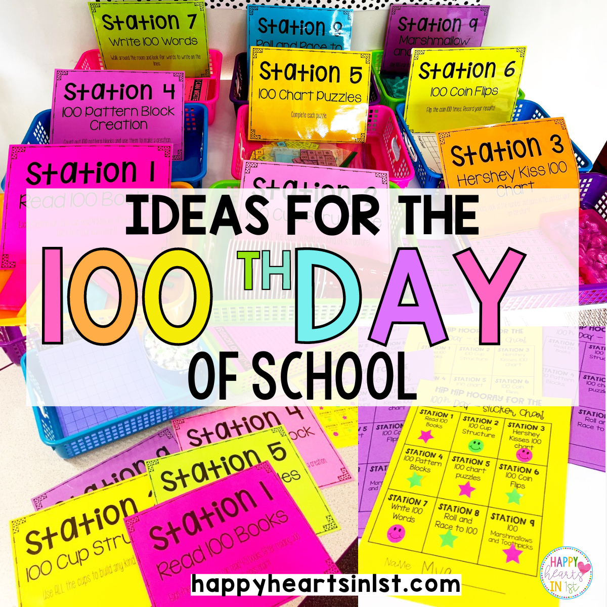 100th day of school stations and activities for 1st grade