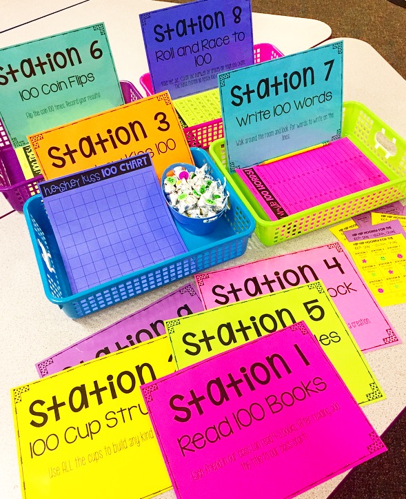 100th Day of School Stations and Activities for Elementary Students