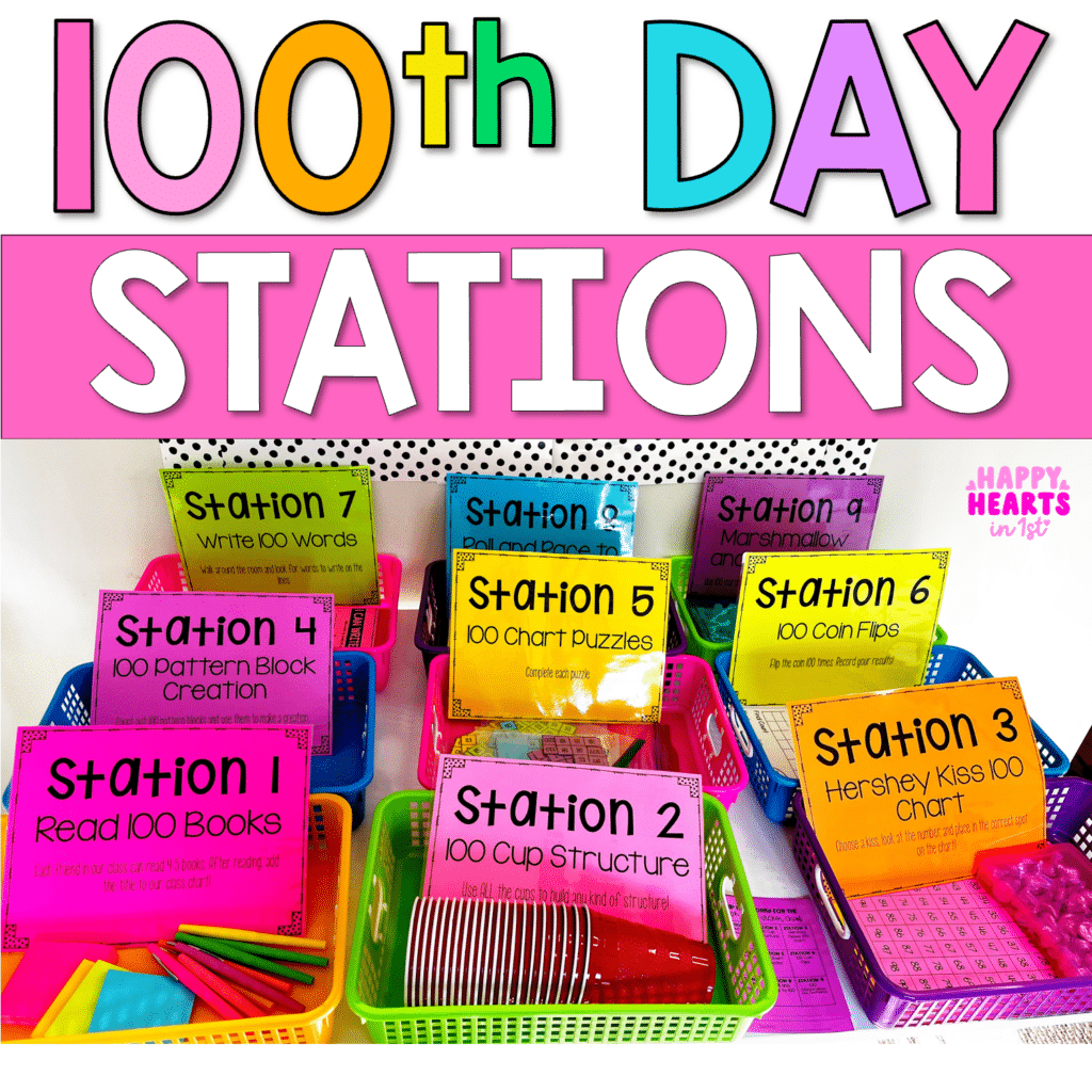 100th Day of School Stations and Activities 1st Grade Kindergarten 2nd Grade