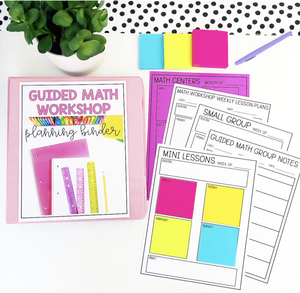 Guided Math Planning Binder 1st grade 2nd grade kindergarten lesson plans free