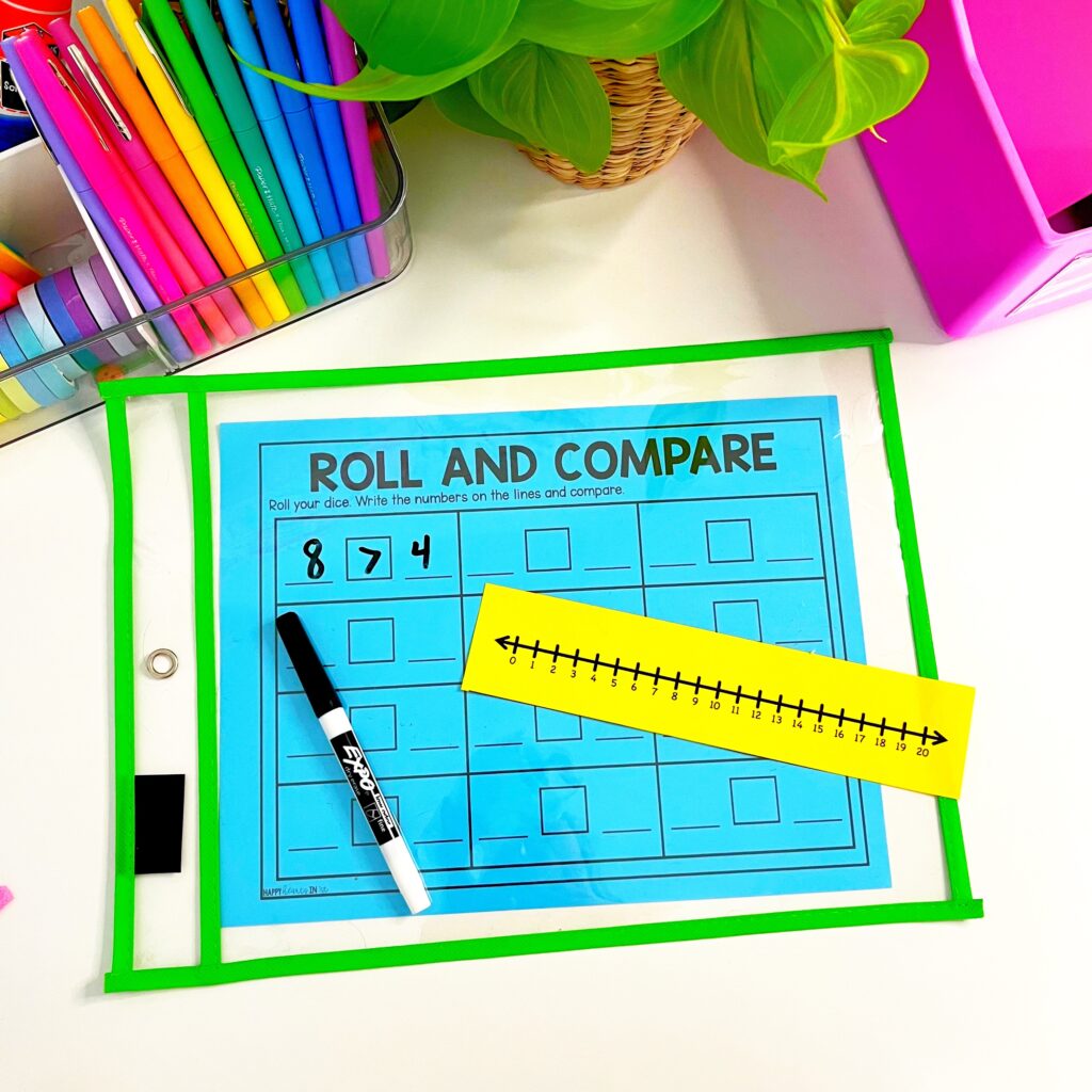 Comparing numbers first grade activities ideas greater than less than guided math