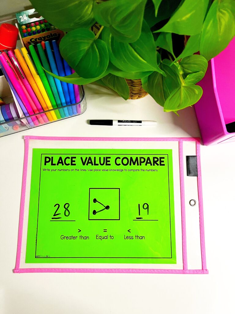 Comparing numbers first grade activities ideas greater than less than guided math 