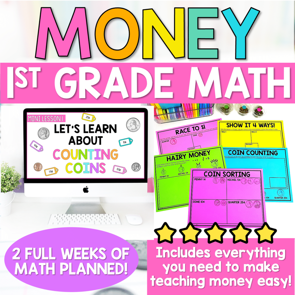 teaching money in 1st grade activities worksheets centers
