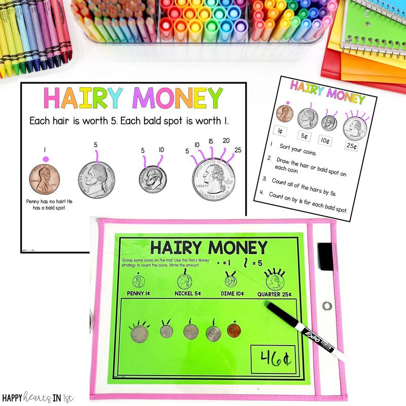 hairy money free anchor chart and activity