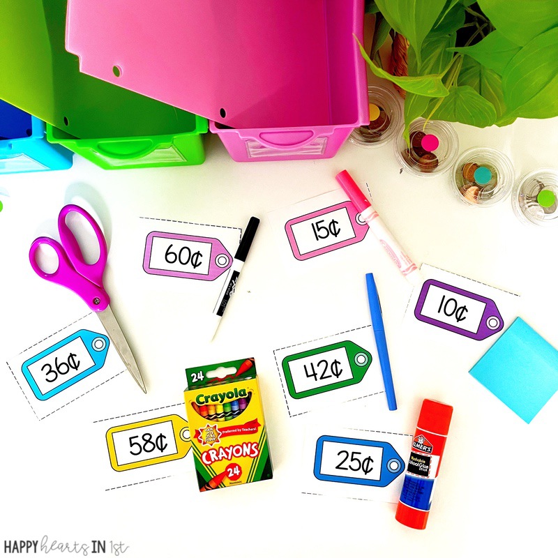 teaching money to first graders classroom store activity lesson 