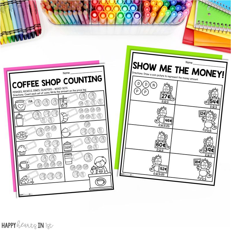 Money worksheets 1st grade 2nd grade math worksheets