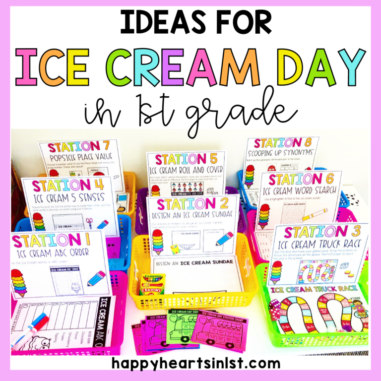 Ice Cream Day Stations and Activities in 1st Grade