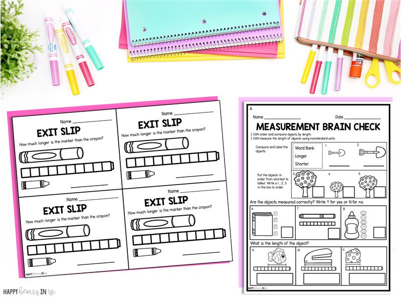 nonstandard measurement worksheets 1st grade guided math small group instruction first grade hands-on activities for measuring with nonstandard units assessment and exit slips