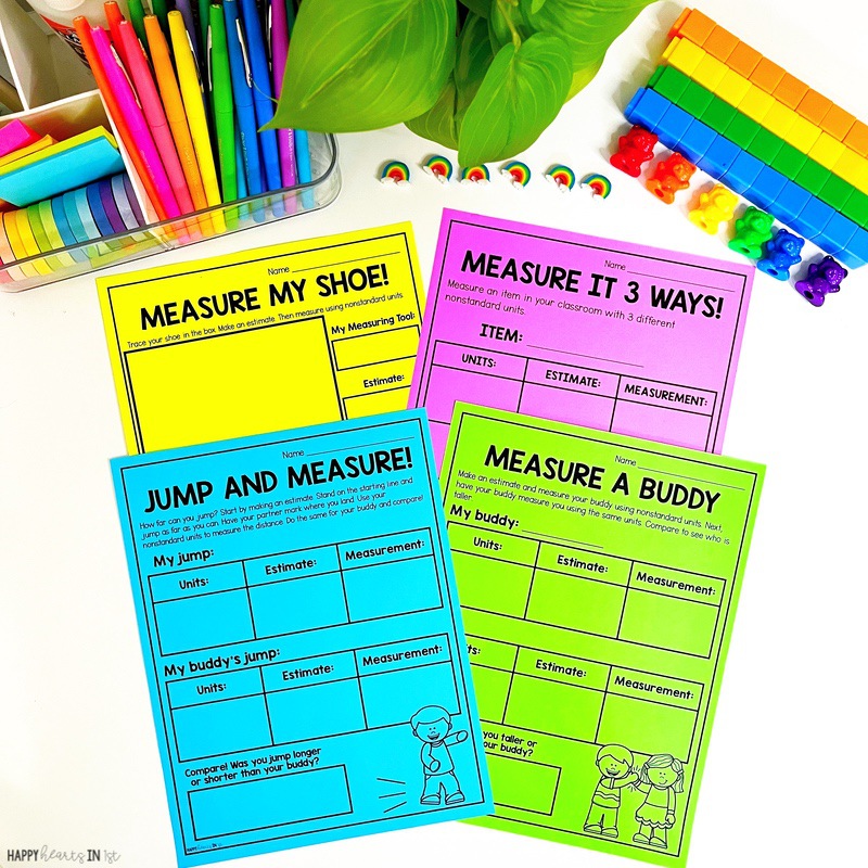 nonstandard measurement guided math small group instruction first grade hands-on activities for measuring with nonstandard units 