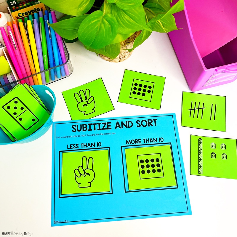 Subitize and Sort Math Game Math Center for Number Sense First Grade Activity