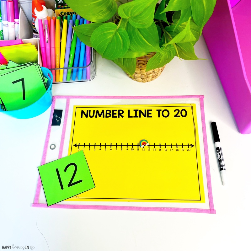 Number Line Math Mat first grade number sense activity 