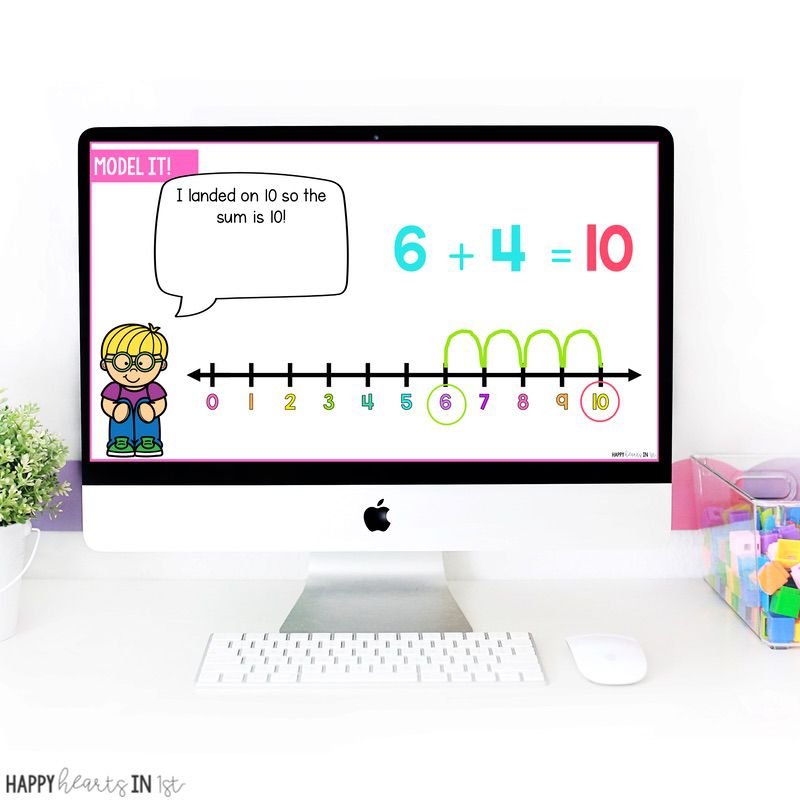 Number line addition strategy