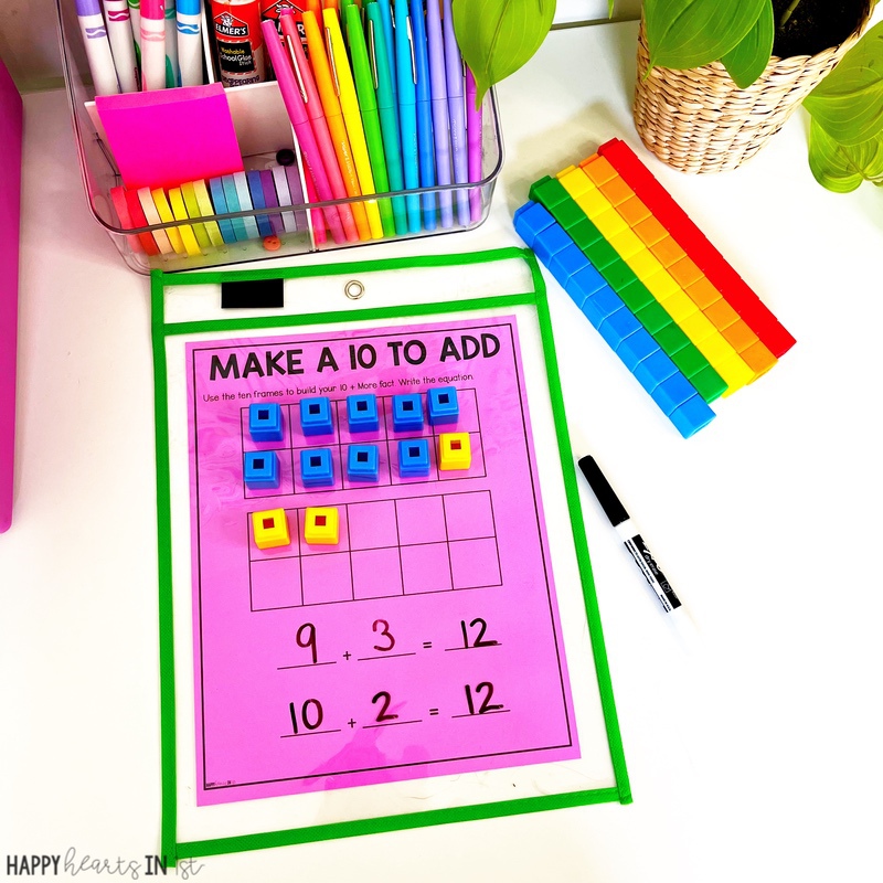 Make a ten addition strategy for 1st grade