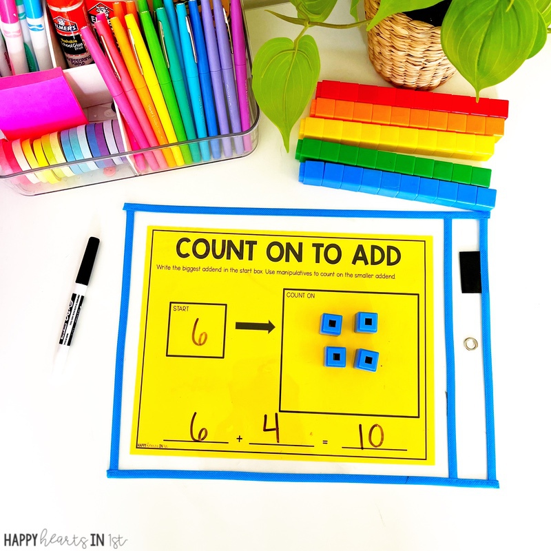 Count on to add addition strategy