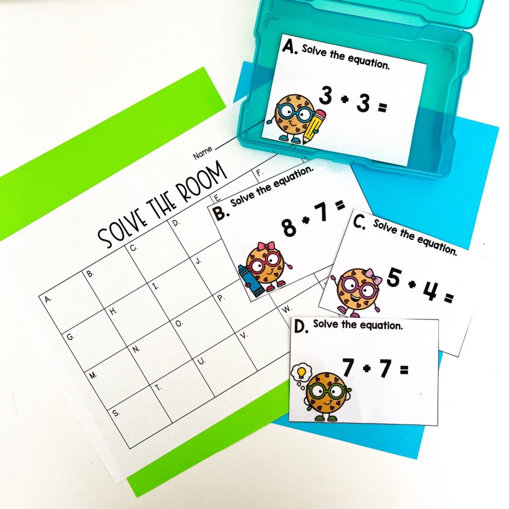 Smart Cookie activities for Smart Cookie Day in 1st grade doubles and near doubles math center