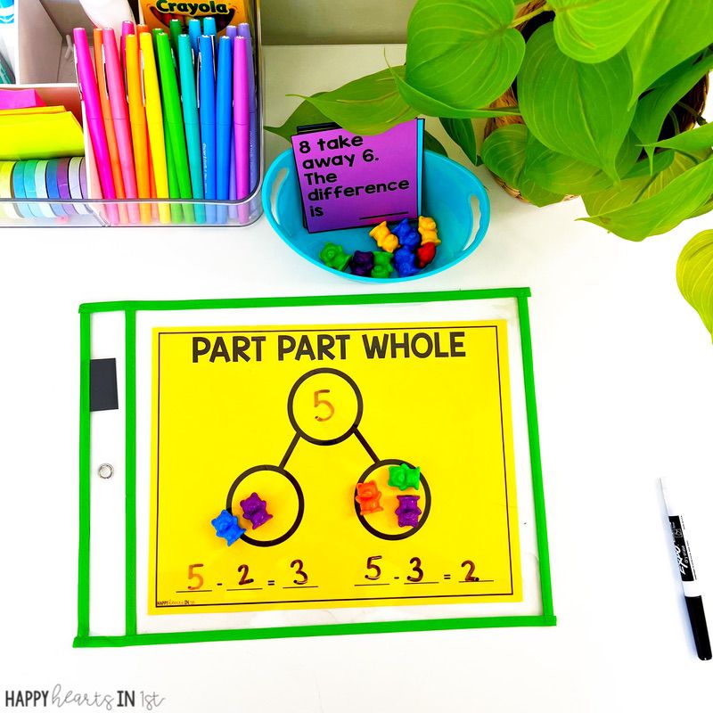 Subtraction Part Part Whole Number Bond Mat