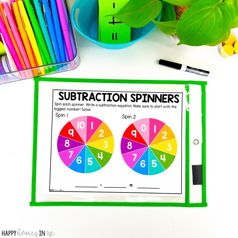 Subtraction games 1st grade math centers