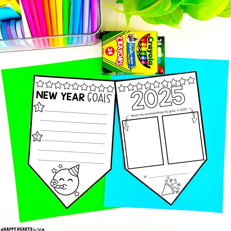 New Years Activities 1st Grade Goal Setting Craft and New Year Writing Activities New Years Banner