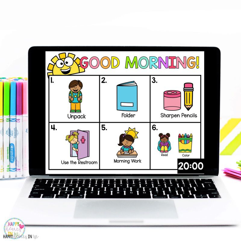 Morning Message Morning Procedures Slides for a classroom morning routine in 1st grade 2nd grade and kindergarten