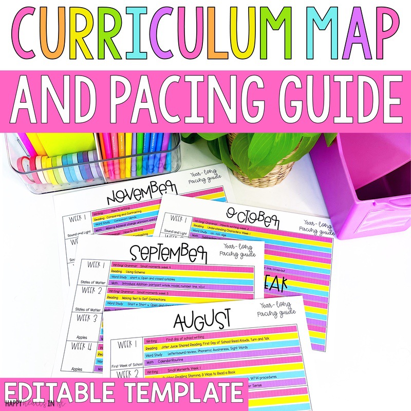 curriculum map template and pacing guide for longterm planning after winter break