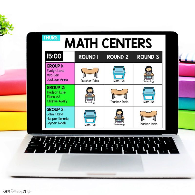 Center Rotation Slides Math Centers Guided Math Rotations in 1st Grade