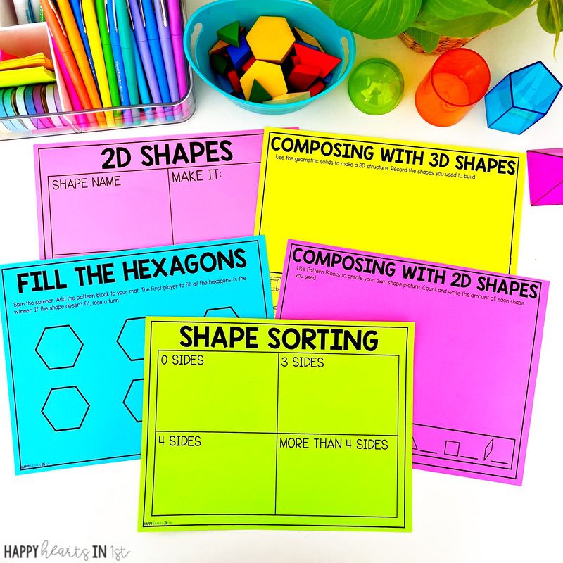 2d and 3d shapes hands on activities math small groups first grade