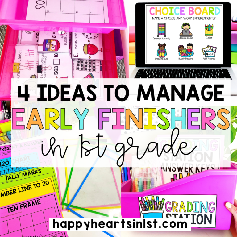 4 Ideas for Managing Early Finishers in 1st Grade Tips and Activities
