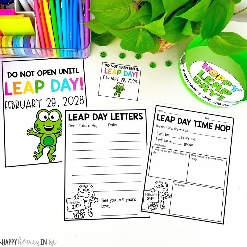 Leap Day 2024 activities for kids free Leap Year in the classroom ideas Leap Day Letters writing activity