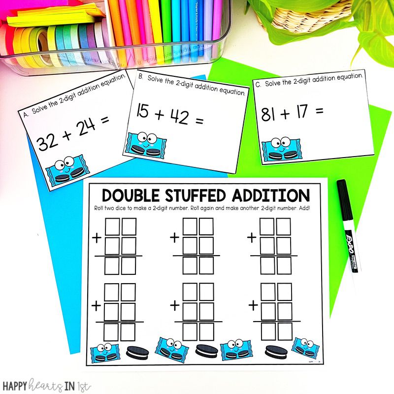 2 digit addition activities 1st grade math centers