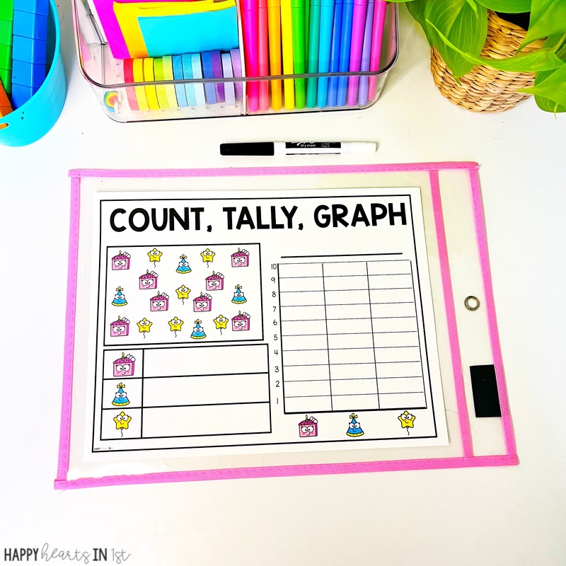 Data and graphing math centers 1st grade