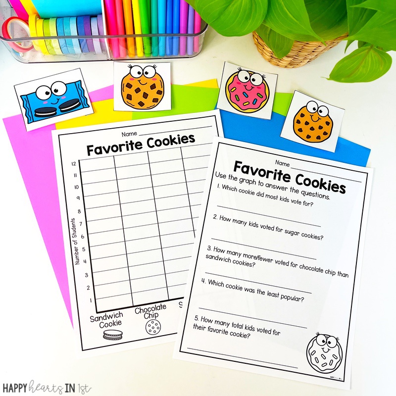 data and graphing 1st grade favorite cookies class graph