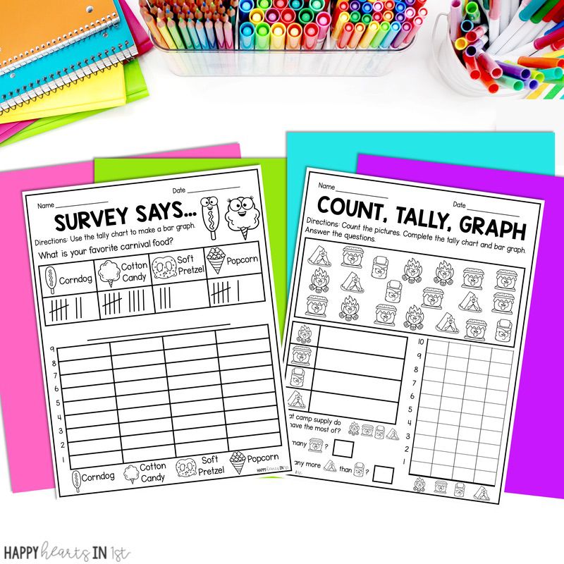 data graphs worksheets first grade