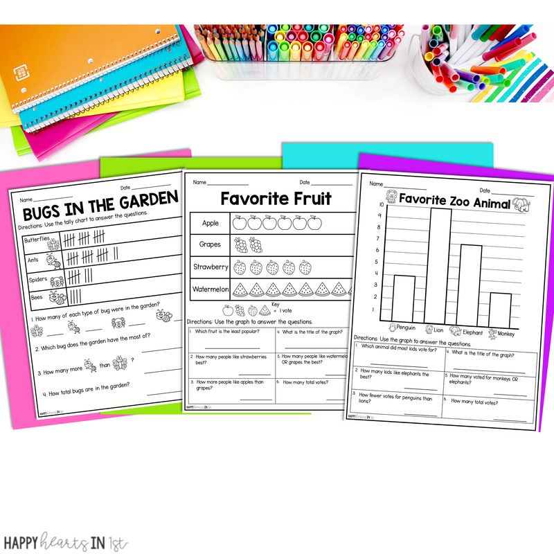 data and graphing worksheets 1st grade