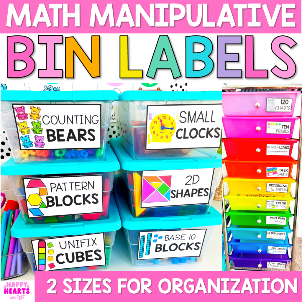 math manipulatives bin labels 