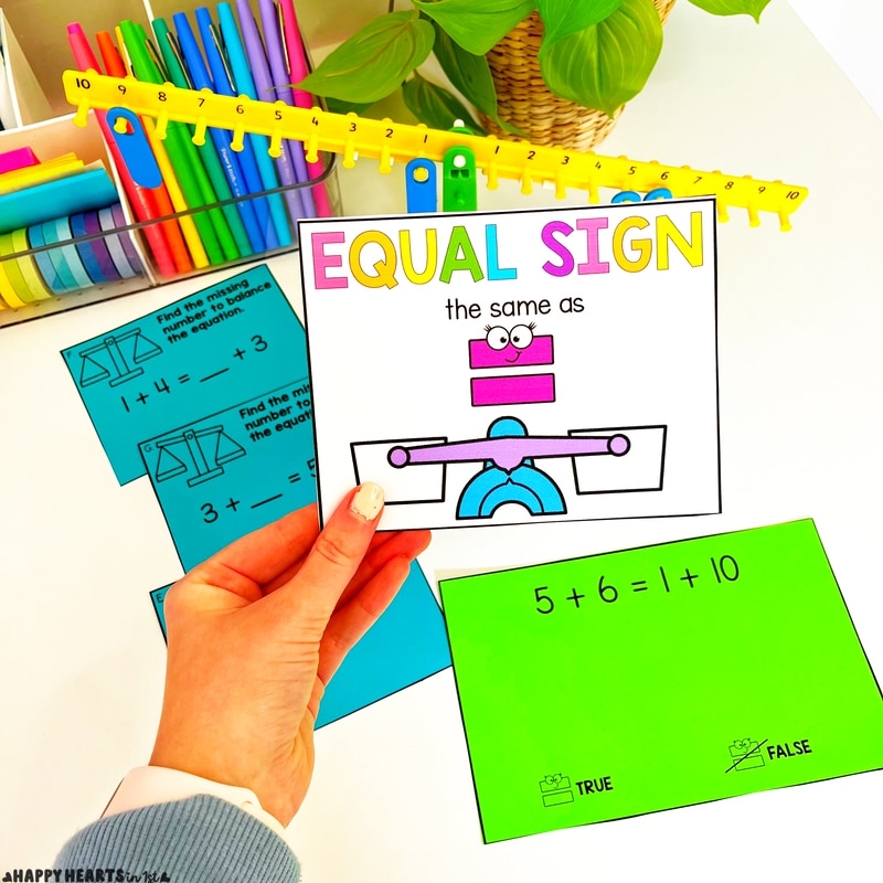 teaching the equal sign in 1st grade balance equations true and false equations