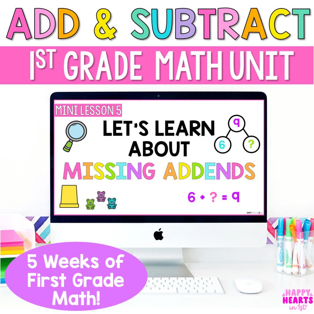 1st grade math lessons worksheets slides anchor charts and activities