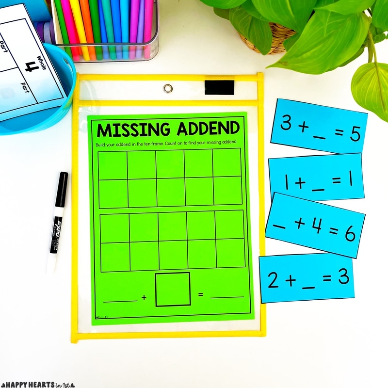 Missing Addend 1st Grade Activities Worksheets Anchor Chart Lessons