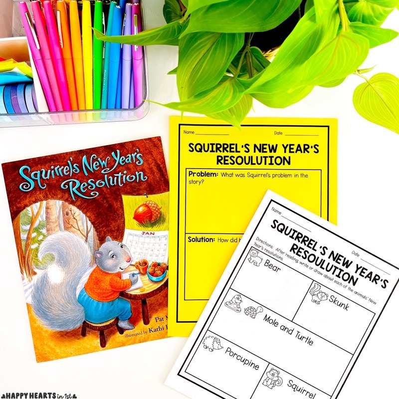 Squirrels new years resolution classroom activities